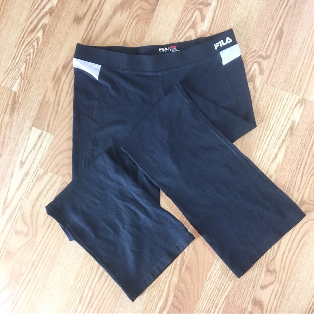 Fila Sport Black Athletic Pants With White Detail